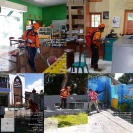 Kegiatan Penyemprotan Menggunakan Cairan Disinfectan Untuk Pencegahan Sebaran Covid-19 Pada Tanggal 23 Maret 2020