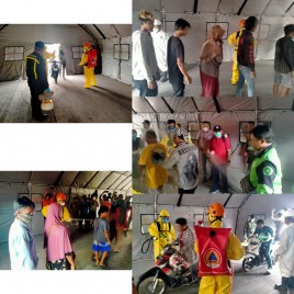 Kegiatan Penyemprotan Menggunakan Cairan Disinfectan Untuk Pencegahan Sebaran Covid-19 Pada Tanggal 22 Maret 2020