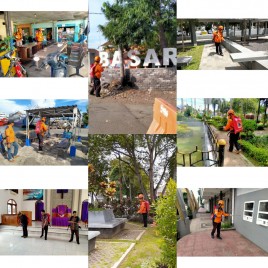 Kegiatan Penyemprotan Menggunakan Cairan Disinfectan Untuk Pencegahan Sebaran Covid-19 Pada Tanggal 21 Maret 2020